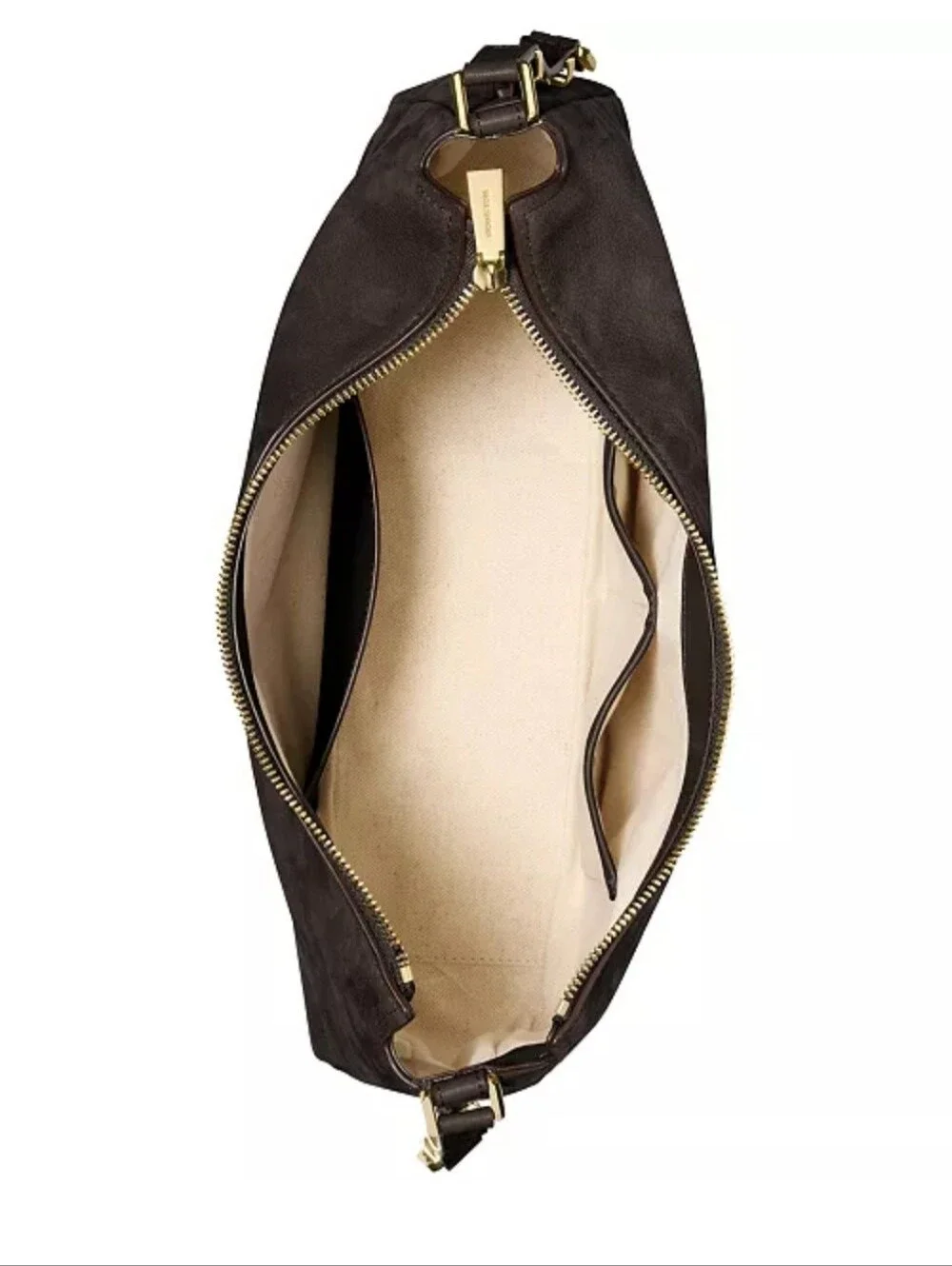 Michael Kors Nolita Black Suede Leather Hobo with Silver Tone Logo Charm NWT